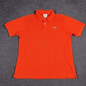 Lacoste Polo Shirt Men's Size 4 Med Orange Short Sleeve Y2K Preppy Gator Tennis